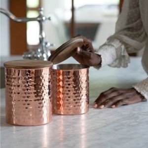 UNCOMMON JAMES HAMMERED COPPER
CANISTER SET